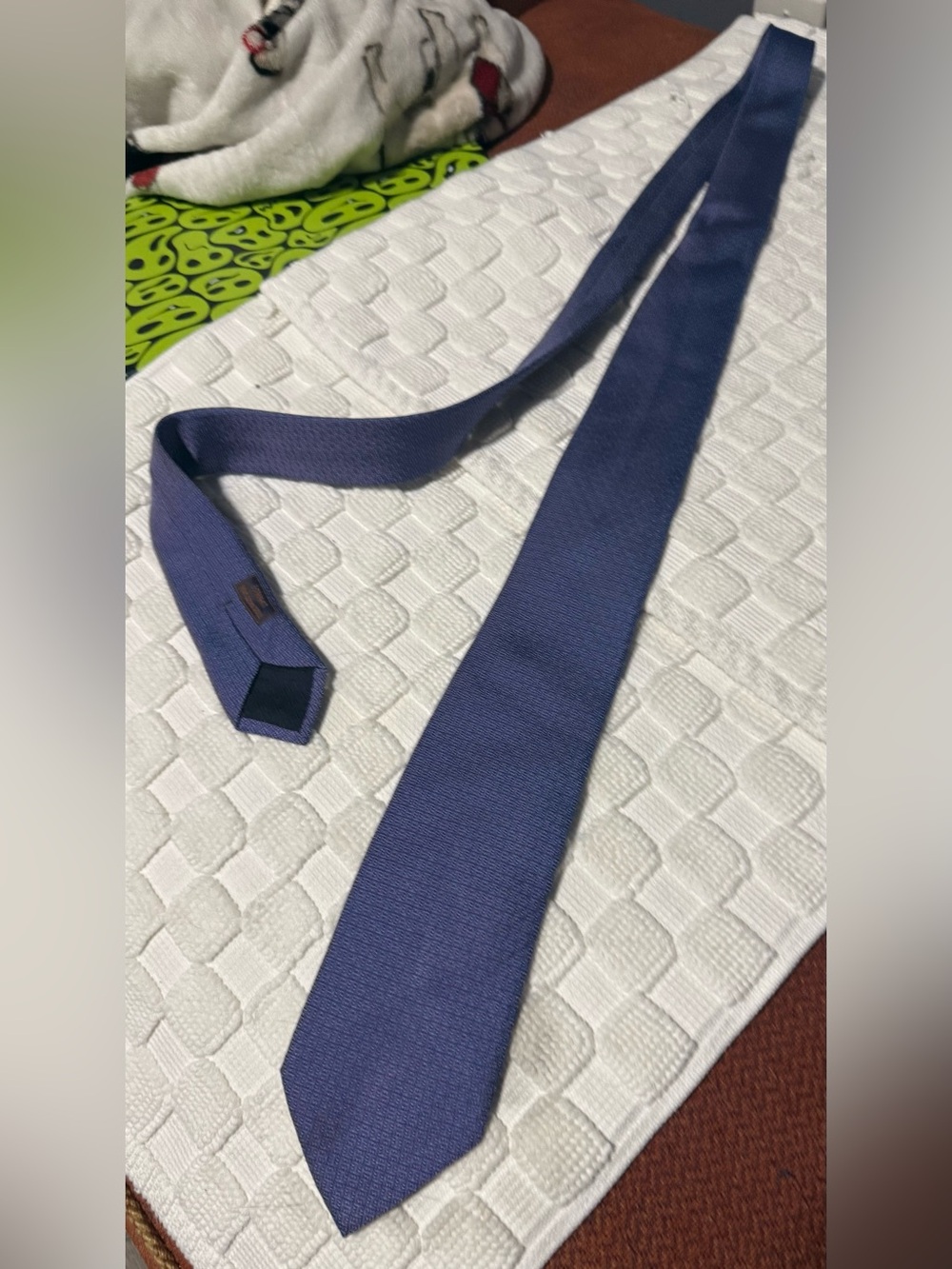 Hermes Mens Silk Tie Heavy Twill “H” Pattern | Purple/Blue - Picture 2 of 6